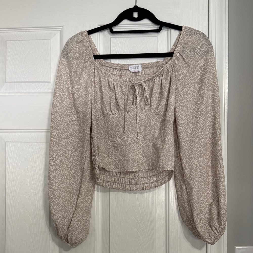 Sienna Sky Cream Long Sleeve Blouse